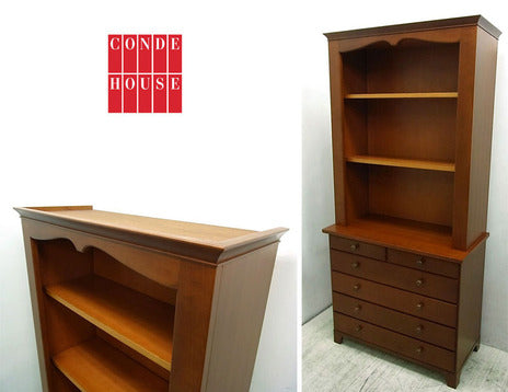 北海道旭川を代表する家具ブランドCONDE HOUSE(カンディハウス)  クラシカルなテイストと高級感が漂う大型ブックシェルフ、飾り棚★【買取＆販売＆レンタル】