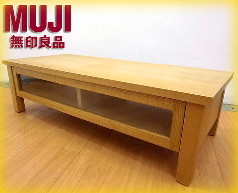 幅広いインテリアテイストにマッチするシンプル且つ温かみのある機能的なTV台♪ MUJI （ 無印良品 ） 『 木製AVラック ／ タモ材 （ ナチュラル ）  』 【買取＆販売＆レンタル】