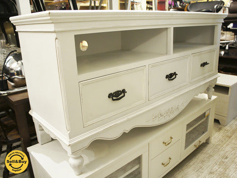 キノ青山 取扱い Country Corner フランス カントリーコーナー ROMANCEコレクション テレビ台TVボード 定価約13万円 ～ 女性的でラグジュアリーなお部屋づくり。【買取と販売とレンタルのお店】