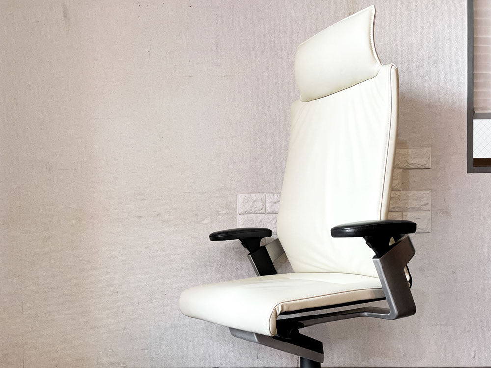 ウィルクハーン Wilkhahn オン ON ハイバックアームチェア デスクチェア 本革 ヘッドレスト付  ～メイド・イン・ジャーマニー～