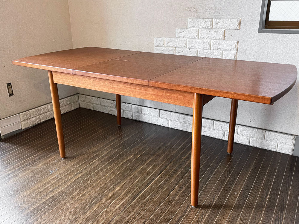 ジャパンビンテージ Japan Vintage チーク材 エクステンション ダイニングテーブル 伸長式 W125.5-179.5cm 北欧スタイル  中古品  買い取りしました。