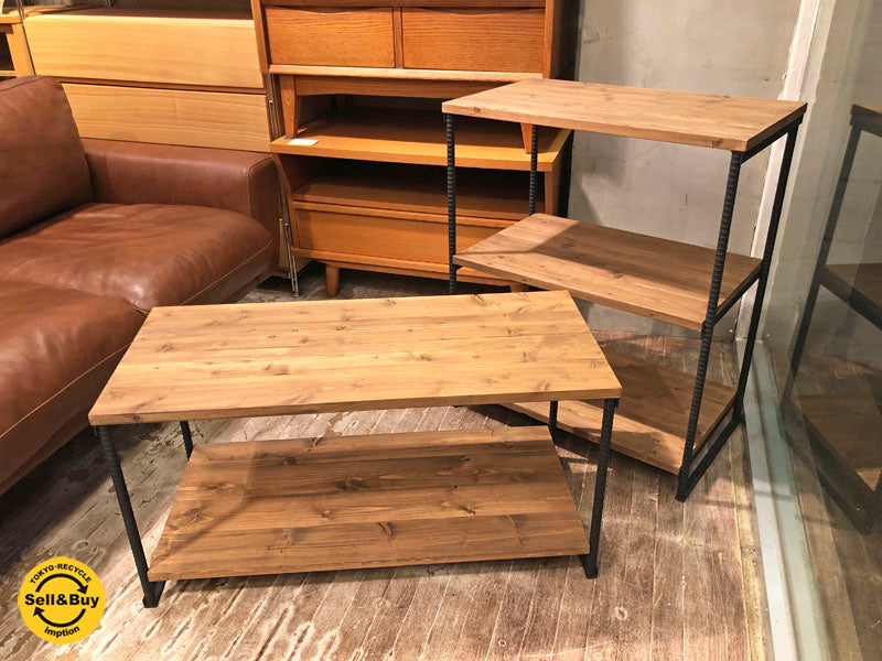 アイアン × 無垢材 インダストリアル シェルフ 棚 ＆ AVボード ハンドメイド　中古品 買い取りしました。学芸大学店 出張買取もお任せ下さい。