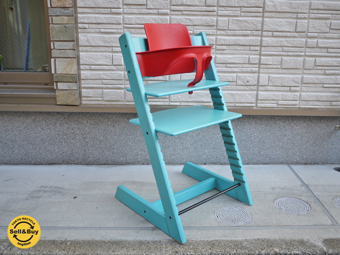 ストッケ STOKKE トリップトラップ TRIP TRAP ベビーチェア 新型 ターコイズ ナチュラル ガード クッション付 ～使い勝手が、安全性が、全てが人に優しいチェア～ 【 買取と販売とレンタルのお店 】