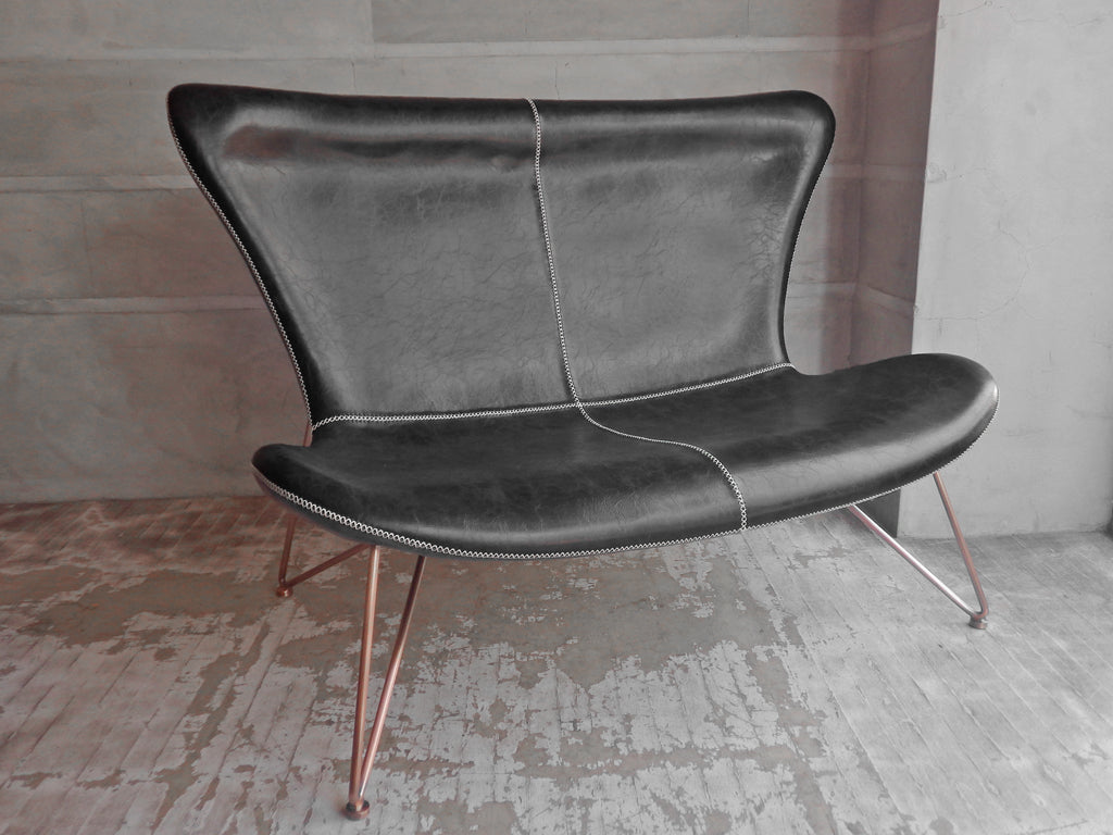 カレデザイン KARE Design ソファマイアミ Sofa Miami 2Pソファ PUレザー×カッパー塗装 ドイツ 定価:約20万 中古品 買い取りしました。