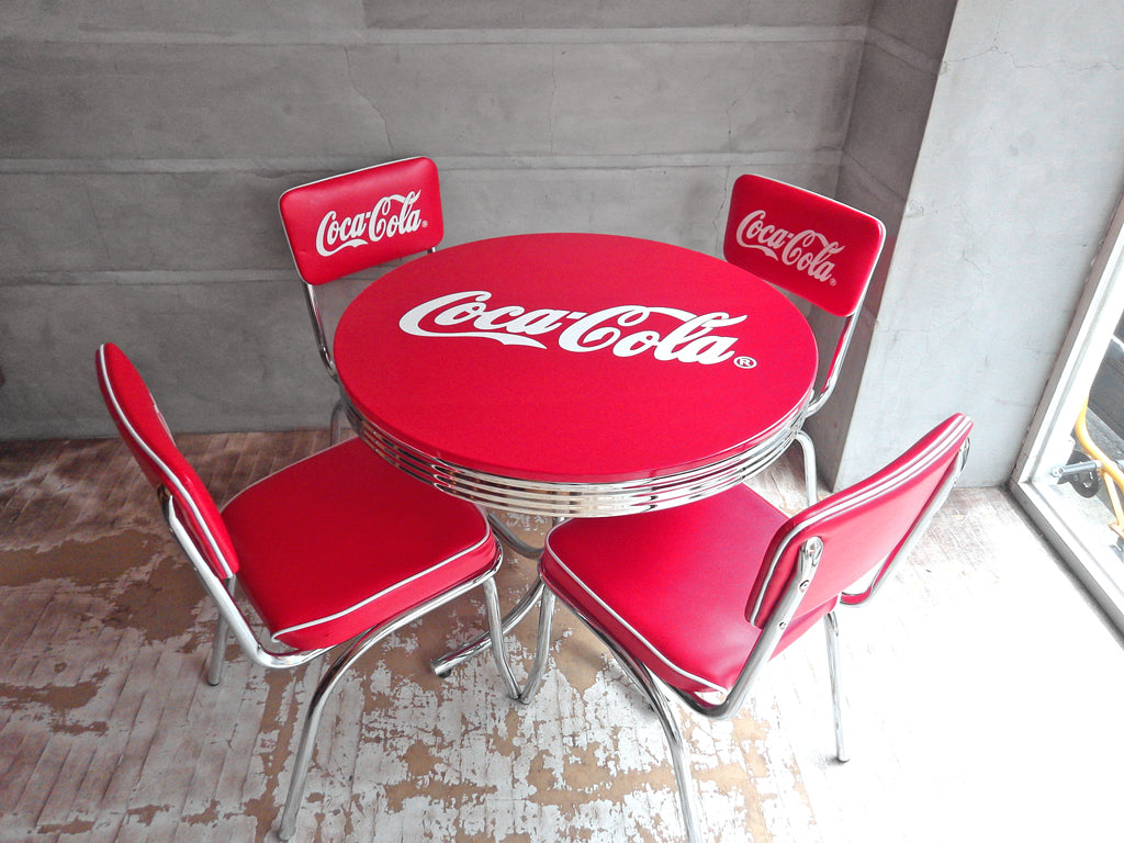 コカ・コーラ Coca Cola ダイナーテーブル & ダイナーチェア 4脚 フルセット 50sビンテージスタイル  中古品 買い取りしました。