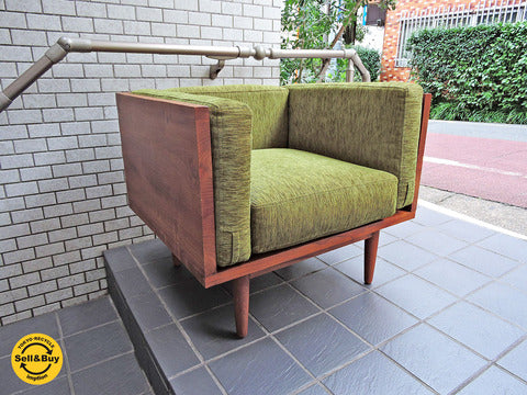 クロロス CHLOROS Assemble Cube シングルソファ チーク無垢材～チークの杢目に囲まれる柔らかな座り心地【買取りと販売とレンタルのお店】