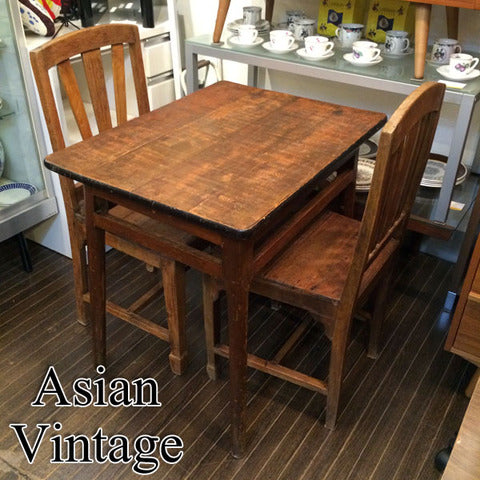 アジアン ビンテージ Asian Vintage 無垢古材 ダイニングテーブル & ダイニングチェア ～ 現行にはない、永い時を経て生まれた厳かな雰囲気。【買取と販売とレンタルのお店】
