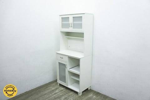 Momo Natural モモナチュラル LAND ランド キッチンボード 食器棚～愛着が湧くようなホワイトペイントの多目的収納キッチンボード。 【買取と販売とレンタルのお店】