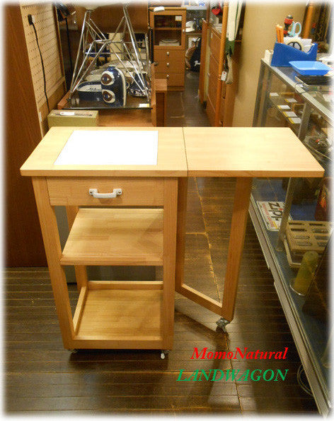 ◎ タイルトップが小洒落たキッチン家具の名脇役♪　MomoNatural / モモナチュラル　LAND　KITCHEN WAGON【買取と販売とレンタルのお店】