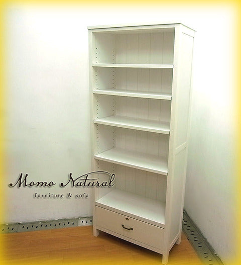 大人気のモモナチュラルより、使う程に味わいを増す白家具で充実したナチュラルライフをご提案！ CIELEシリーズの 『 ブックシェルフ 』 【出張買取＆販売＆レンタル】
