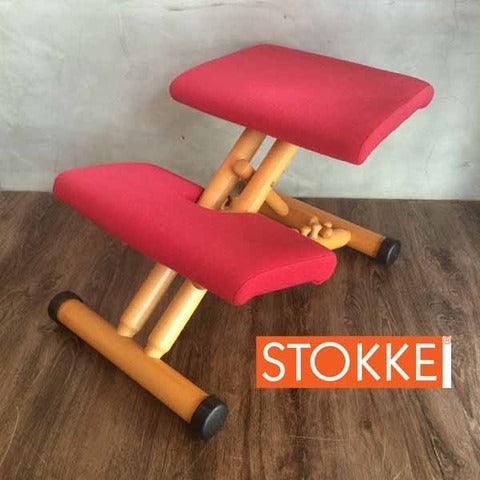 STOKKE/ストッケ マルチバランスチェア 北欧 ノルウェー家具 レッド ～ 長時間座ることが楽になる椅子！【買取と販売とレンタルのお店】