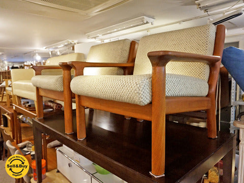 北欧 ビンテージ デンマーク製 glostrup社 チーク材 無垢材 1p ソファ ～高級木材であるチーク材を贅沢に 使用している存在感のある一脚【買取と販売とレンタルのお店】