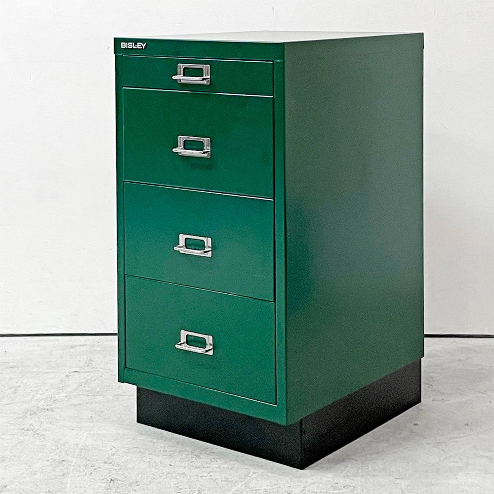 【祖師ヶ谷大蔵店】ビスレー BISLEY BASICシリーズ BA3/CD キャビネット 4段 スチールワゴン オフィス 店舗什器 グリーン 英国 廃番品 買取させていただきました。