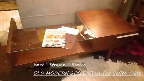 魅せる収納を兼ね備えたテーブルです♪ Karf（カーフ）" Stream " Glass Top Coffee Table コーヒーテーブル【買取＆販売＆レンタル】