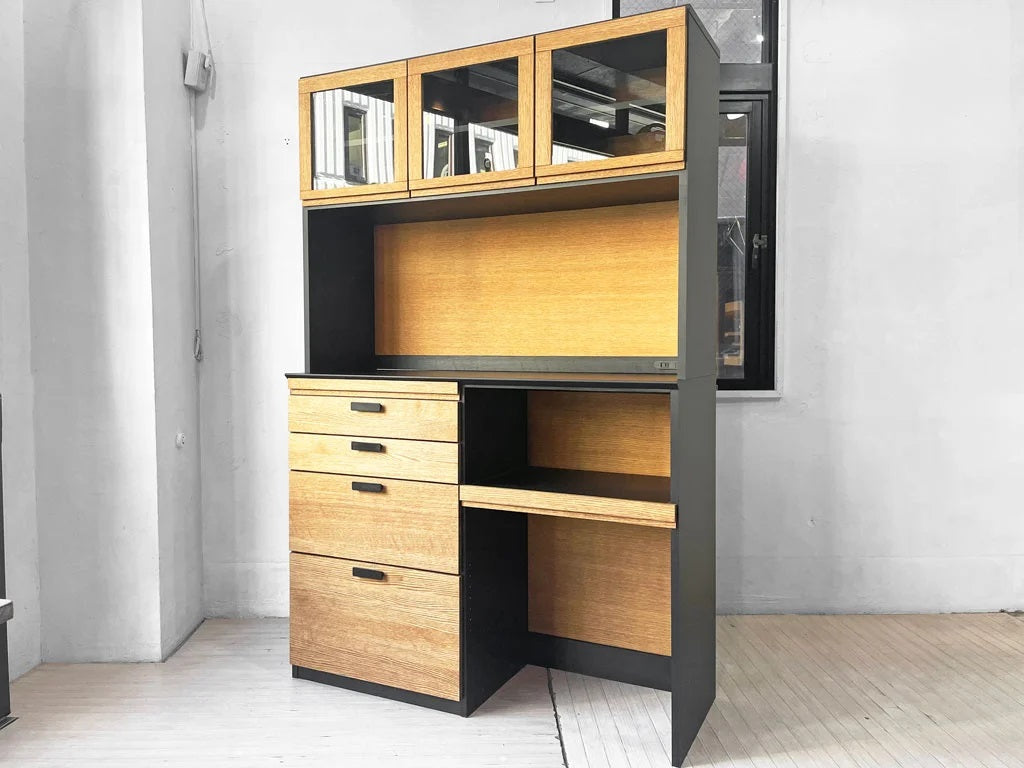 モモナチュラル MOMO Natural ホルム HOLM カップボード CUPBOARD キッチンボード オーク材 ブラック メラミン化粧板 W119 ナチュラルモダン 定価￥143,500- 中古品 買い取りしました。