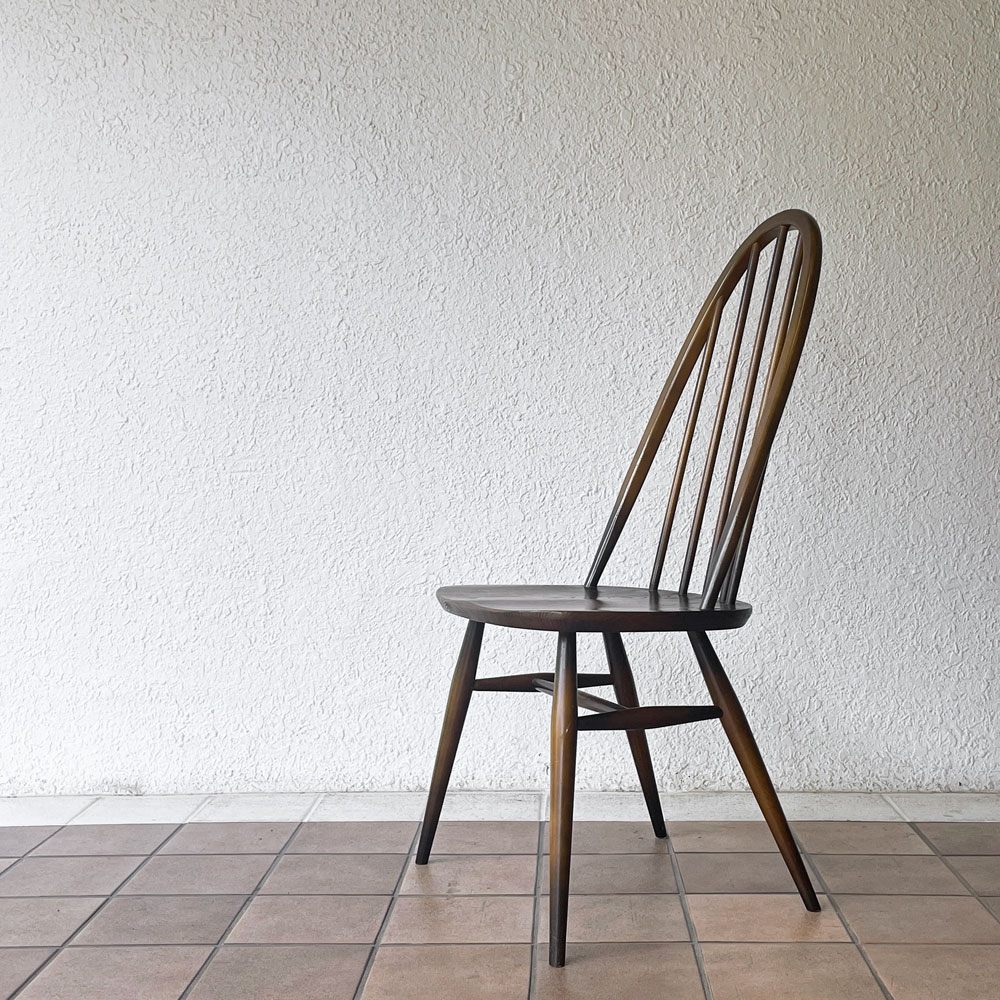 【用賀店】アーコール Ercol クエーカーチェア ダイニングチェア ハイバック オールドコロニアル ブラウン エルム材 × ビーチ材 UKビンテージ 英国家具 買取させていただきました。