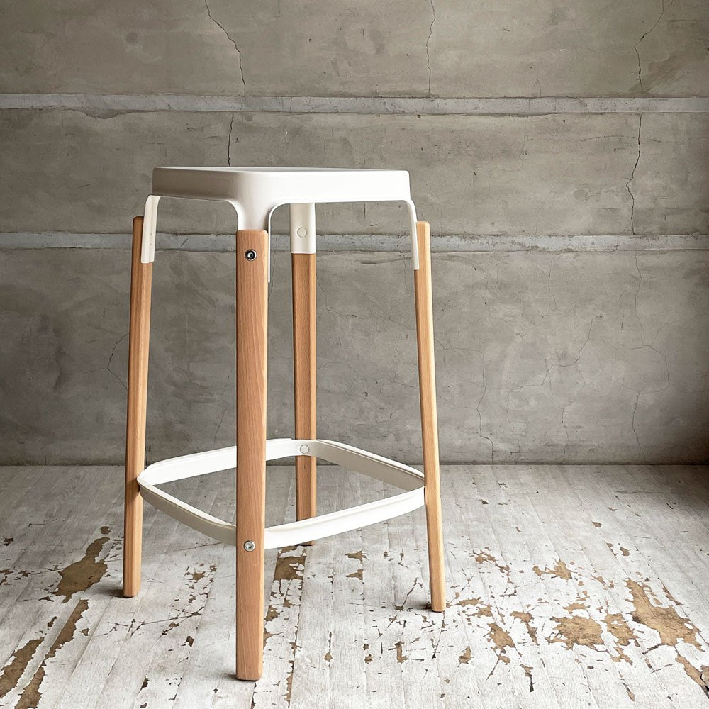 【学芸大学店】マジス MAGIS スティールウッドスツール Steelwood Stool ハイスツール カウンターチェア ホワイト × ビーチ H68cm ロナン＆エルワン・ブルレック 買取させていただきました。