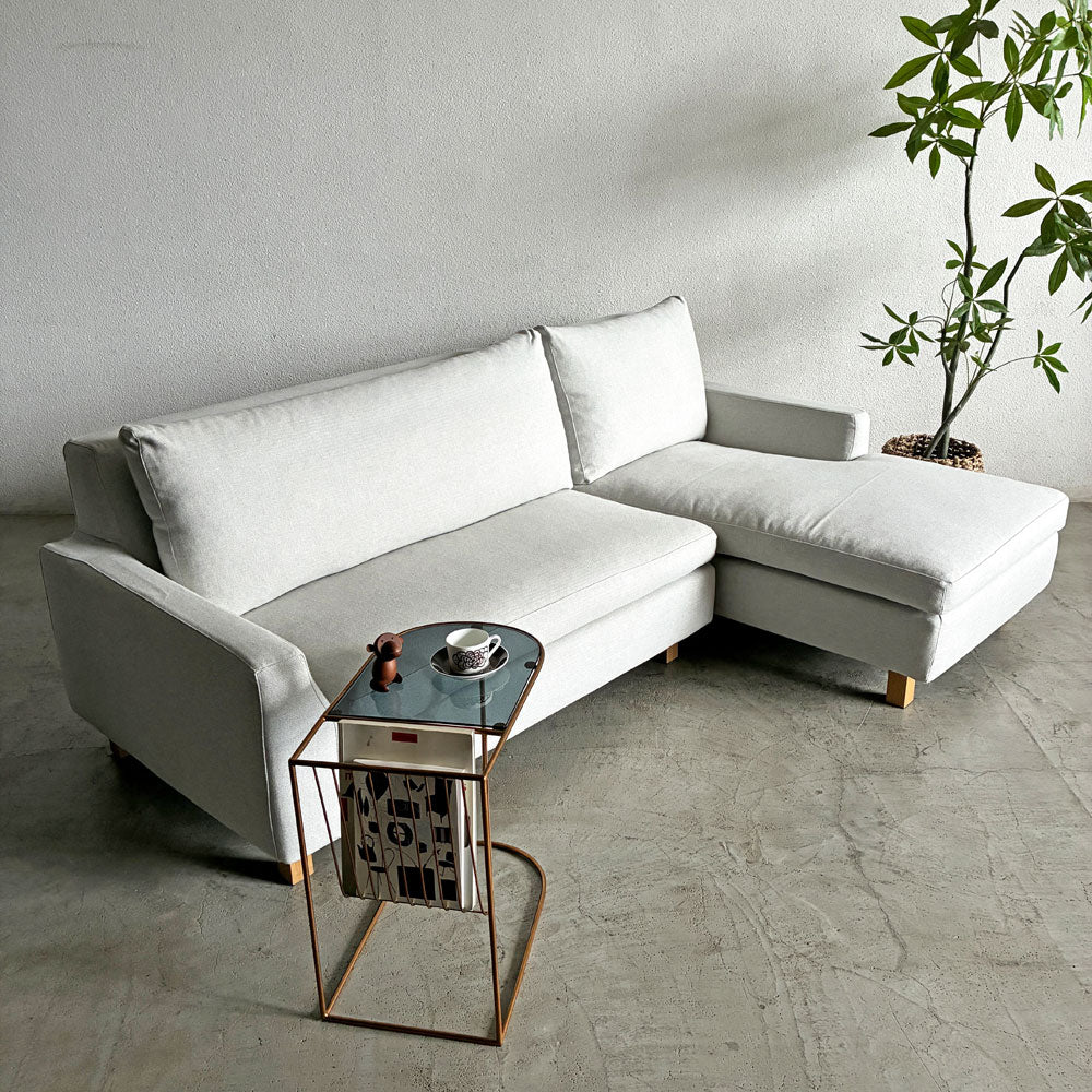 アクタス ACTUS ラウル LAULU カウチソファ W222cm カバーリングファブリック ヘリンボーン生地 グレー系 オーク材脚 定価￥225,500-以上 ～ おうち時間がもっと好きになる、理想のカウチソファ。 ～