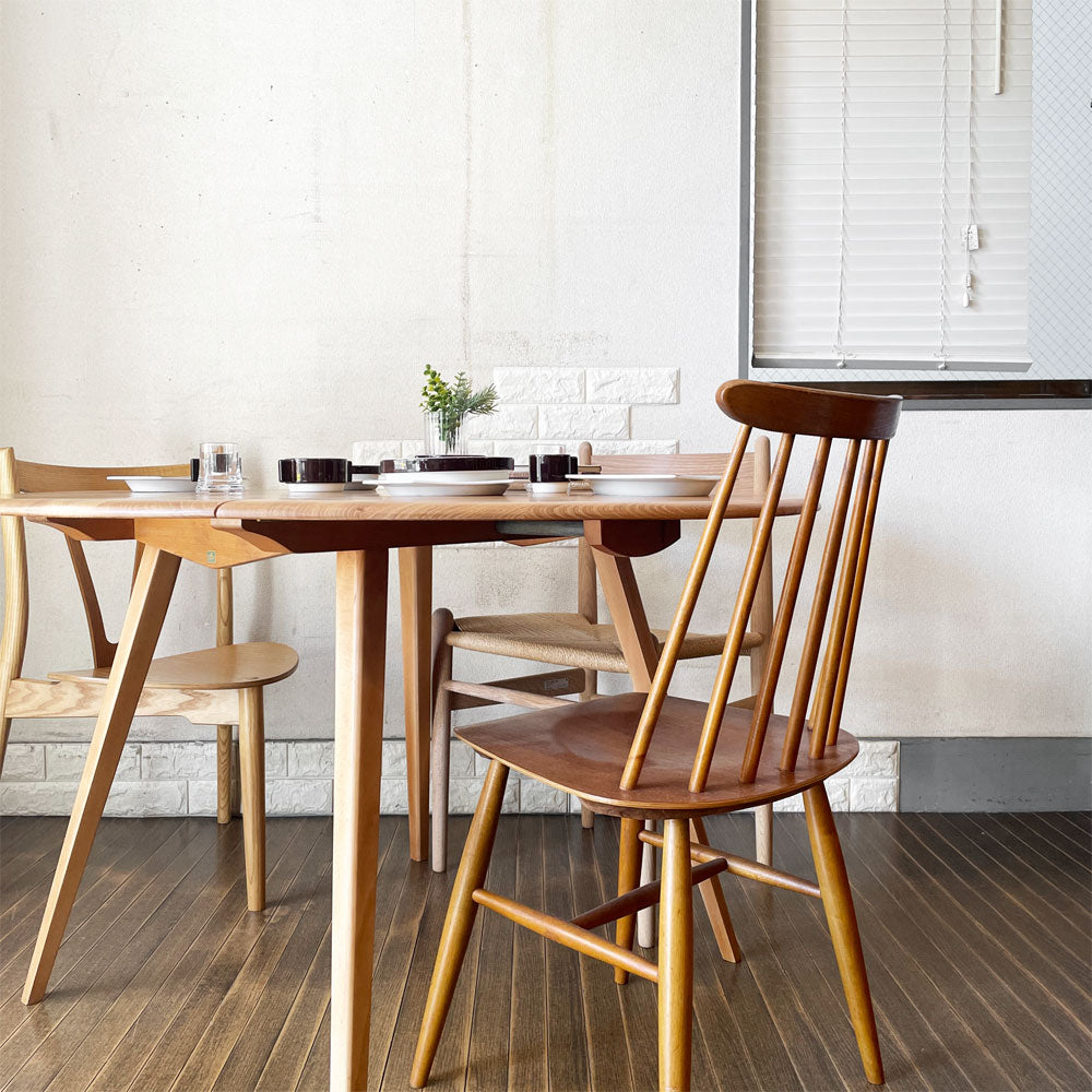 アーコール Ercol ドロップリーフテーブル バタフライテーブル ダイニングテーブル オーバル W64.5/92/124.5cm エルム×ビーチ材 UKビンテージ 英国家具 ～指先に届く悠久の流れ～