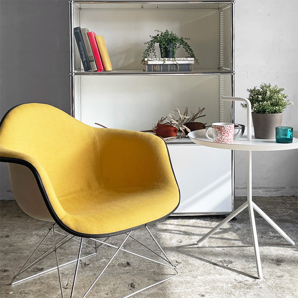 ハーマンミラー Herman Miller アームシェルチェア セカンド 2nd アプホルスター ファブリック イエロー キャッツクレイドル MFS製 C&R イームズ ～ 名作チェアと、ゆっくり過ごす時間