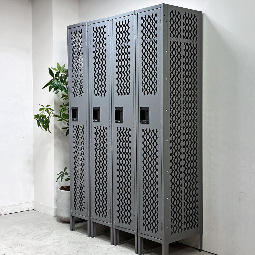 【祖師ヶ谷大蔵店】ULINE社 Ventilated Single Tier Lockers スチール製メッシュ ロッカー ティアロッカー 1人用 US ガレージ インダストリアルデザイン ×4台 買取させていただきました。
