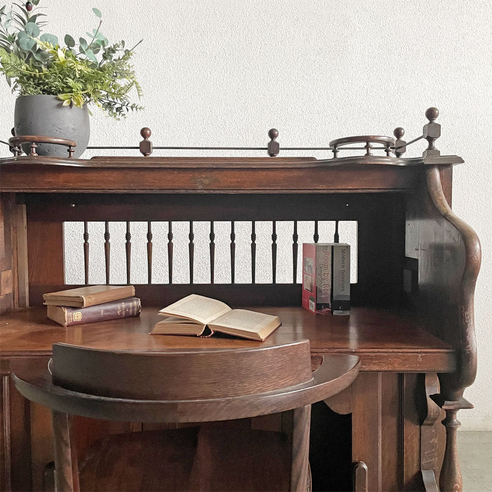 ジャパンビンテージ Japan Vintage 足踏みオルガン リメイクデスク 机 W126cm オーク材 十字屋楽器店 ～ 時代の音色を背負う ～