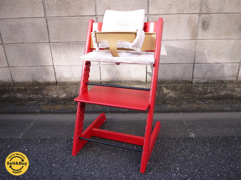 STOKKE ストッケ  トリップトラップ チェア レッド ガード付 ～衰え知らずの大人気ベビーチェア【買取と販売とレンタルのお店】