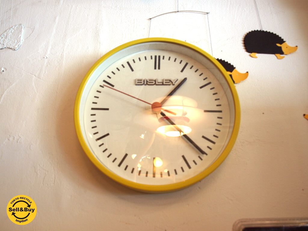 ビスレー BISLEY ウォールクロック WALL CLOCK イエローフレーム バーインデックス ★ 買い取りしました。下北沢店 出張買取もお任せ下さい。