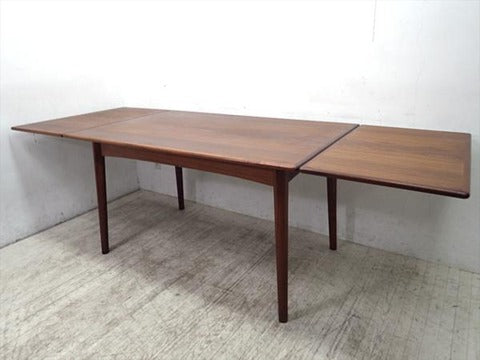 北欧 デンマーク製 チーク材 伸長式 ダイニング テーブル 130cm ～ミニマムデザインから垣間見る機能美