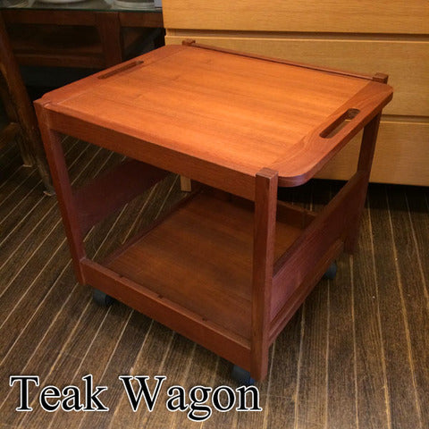 北欧デザイン ビンテージ チーク材 トレイ ワゴン ～ チークの温もりをコンパクトに嗜む 【買取と販売とレンタルのお店】