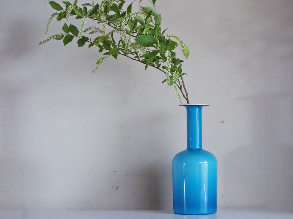 ホルムガード Holmegaard ビンテージ フラワーベース ブルー H36.5cm オットー・ブラウアー Otto Brauer デンマーク 中古品 買い取りしました。