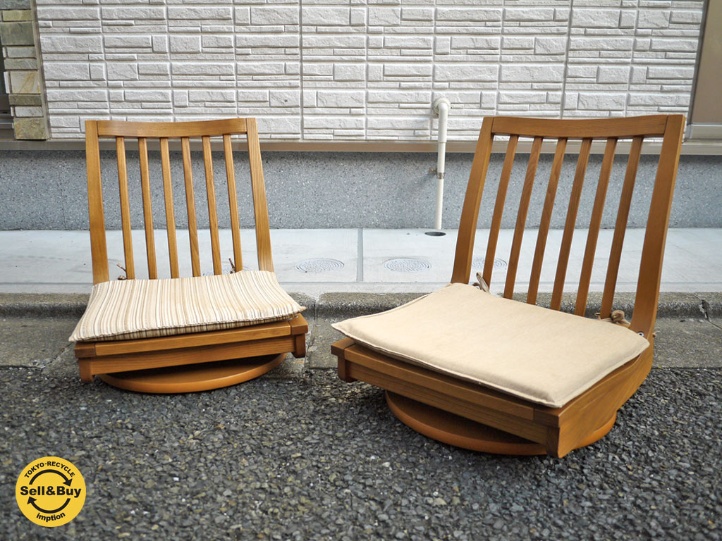 カリモク karimoku 木組シリーズ 回転座椅子 座布団付き　～やさしさにこだわった、心地よい家具～【 買取と販売とレンタルのお店 】