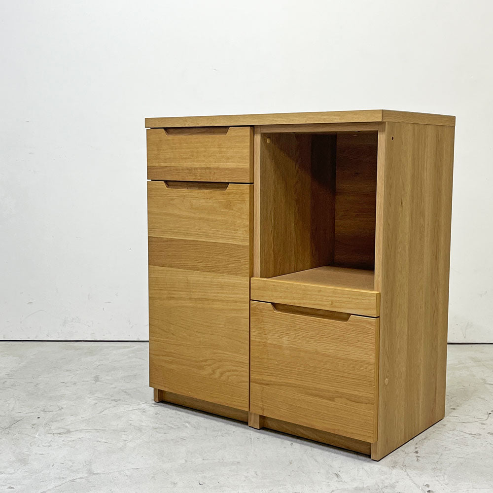 【祖師ヶ谷大蔵店】ウニコ unico ロム LOM キッチンカウンター ユニット キャビネット W40ｘ2＋カウンター天板 スライドボード 電源2口 オーク材 ステンレストップ ナチュラルモダン 買取させていただきました。