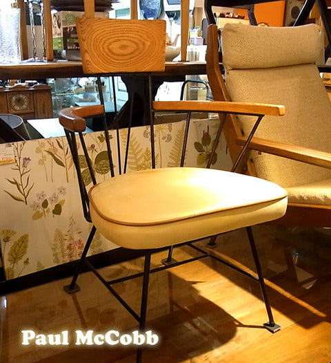 ～ポール・マッコブの希少ヴィンテージ～ Wrought iron × Ash  『 Vintage Arm Chair 』  Design: Paul McCobb　【買取と販売とレンタルのお店】