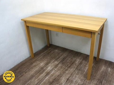 無印良品 MUJI タモ材 パーソナルデスク W110 引出し付 ～ 用途は様々。使い勝手の良いシンプルなデスク。【買取と販売とレンタルのお店】