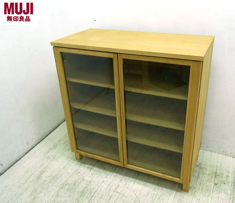 無印良品から大人気のガラスキャビネット 入荷しました！～ 無印良品 良品計画/MUJI タモ材 ガラスキャビネット 【買取と販売とレンタルのお店】