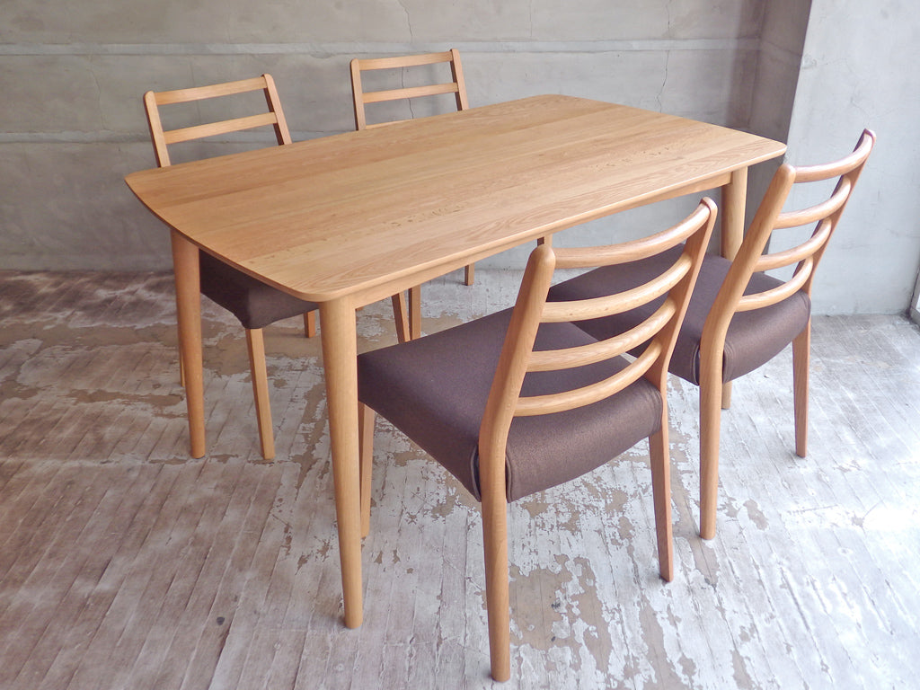 IDC 大塚家具 OTSUKA シネマ オーク無垢材 ダイニングテーブル ＆ダイニングチェア 2脚セット ナチュラル 中古品 買い取りしました。