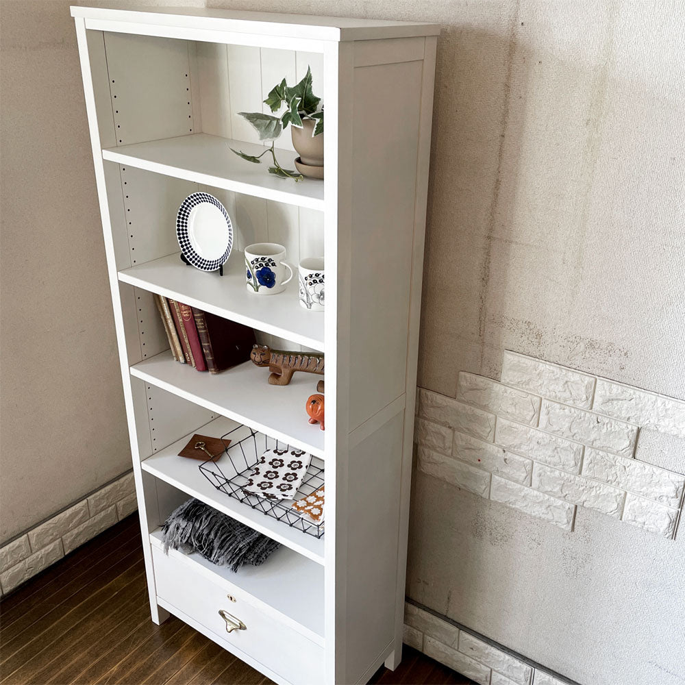 モモナチュラル MOMO Natural シエルクレフ CIELE CLEF ブックハイ BOOK HIGH ブックシェルフ 本棚 抽斗1杯 鍵付 H160cm フレンチカントリー 現行定価￥58,000- ～エレガントかつ馴染みやすい ～