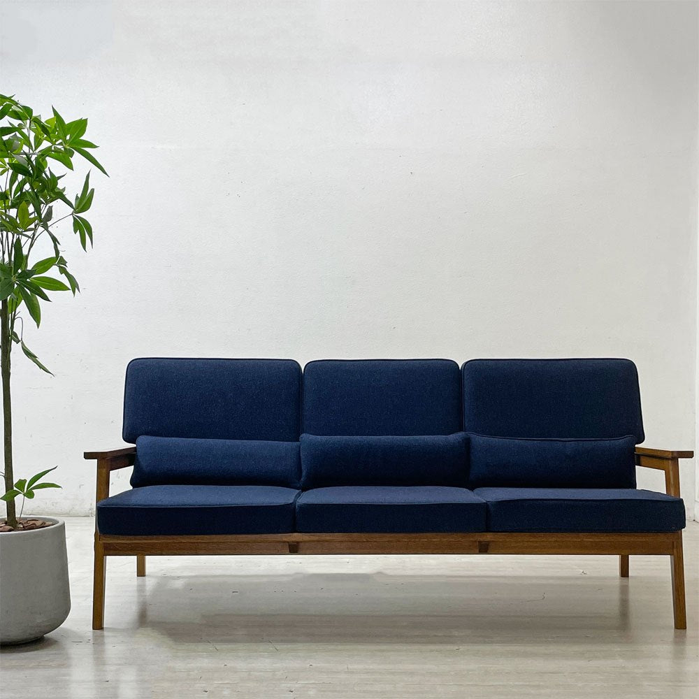 スタンダードトレード STANDARD TRADE Wood Frame Sofa SFA-03C-3Pソファ ナラ無垢材 定価¥465,000 美品 ～うしろ姿に引き寄せられて～