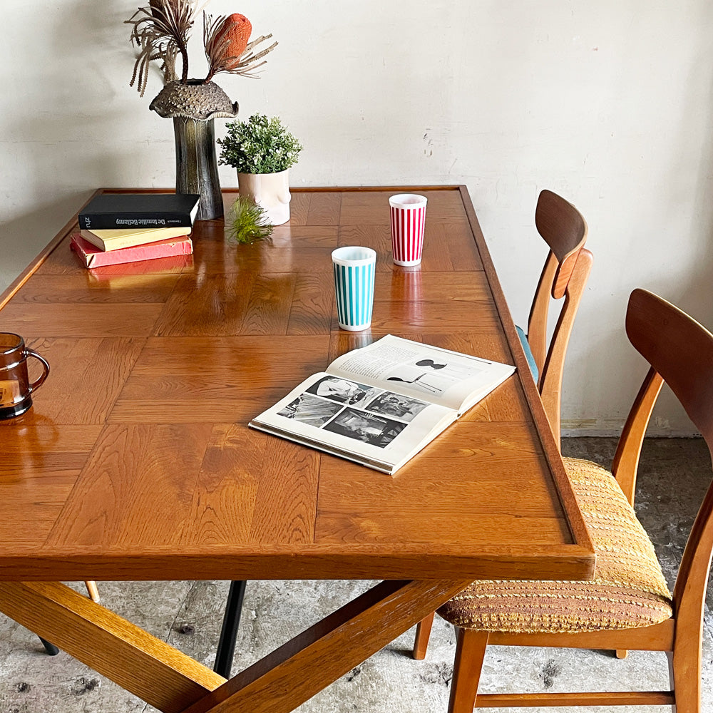 パシフィックファニチャーサービス P.F.S オペレーションBテーブル OPERATION B TABLE ダイニングテーブル オーク材 寄木 W152 ～「オペレーションBテーブル」が愛され続ける理由。～