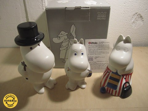 Finland アラビア / ARABIA 希少2010年復刻・廃盤 『 ムーミン / Moomin フィギュア ・ ファミリー3体 Boxセット 』 箱付き ・ 展示美品！