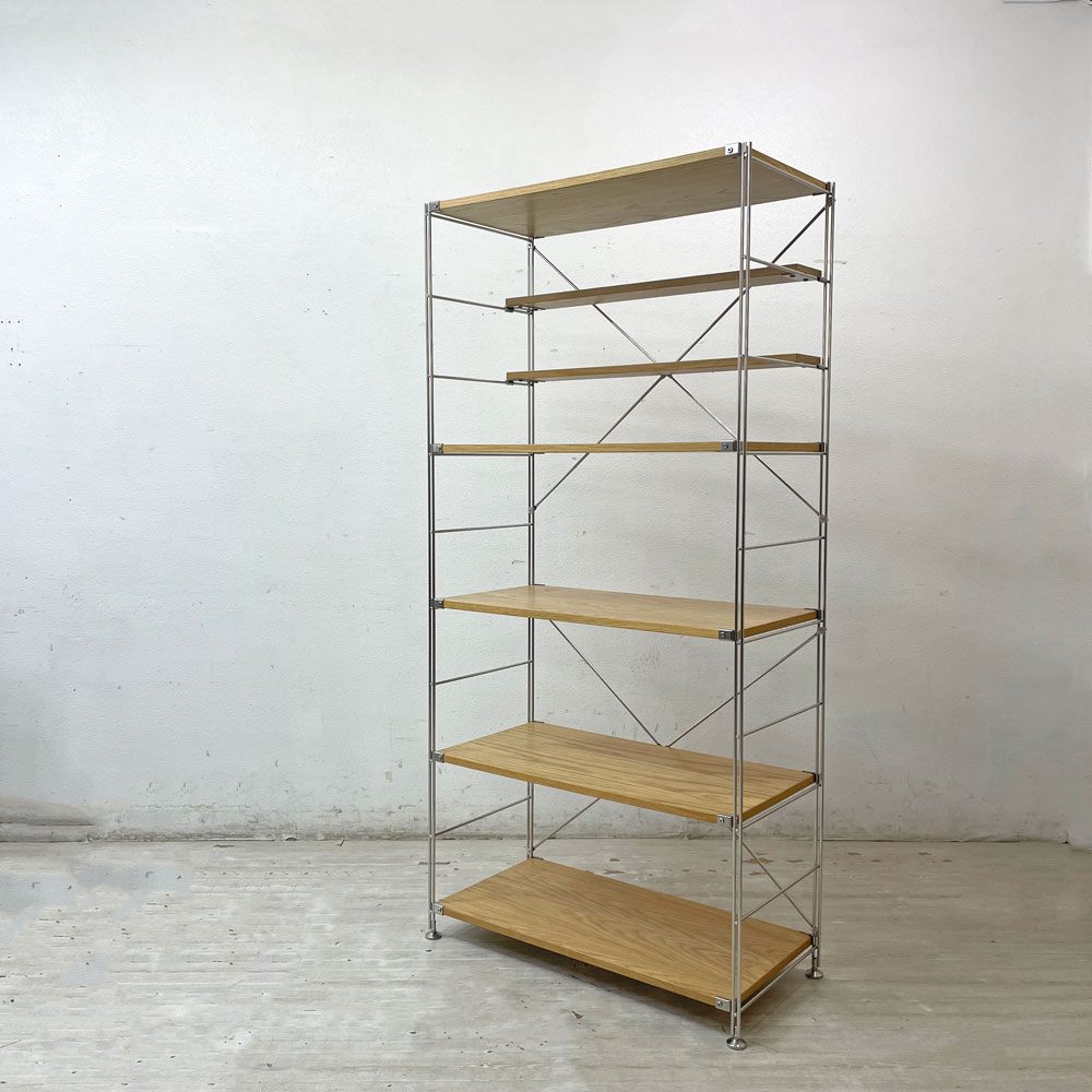 【祖師ヶ谷大蔵店】無印良品 MUJI ステンレスユニットシェルフ オーク材 ワイド 大 棚板5枚 小棚2枚 W86 H175cm 買取させていただきました。
