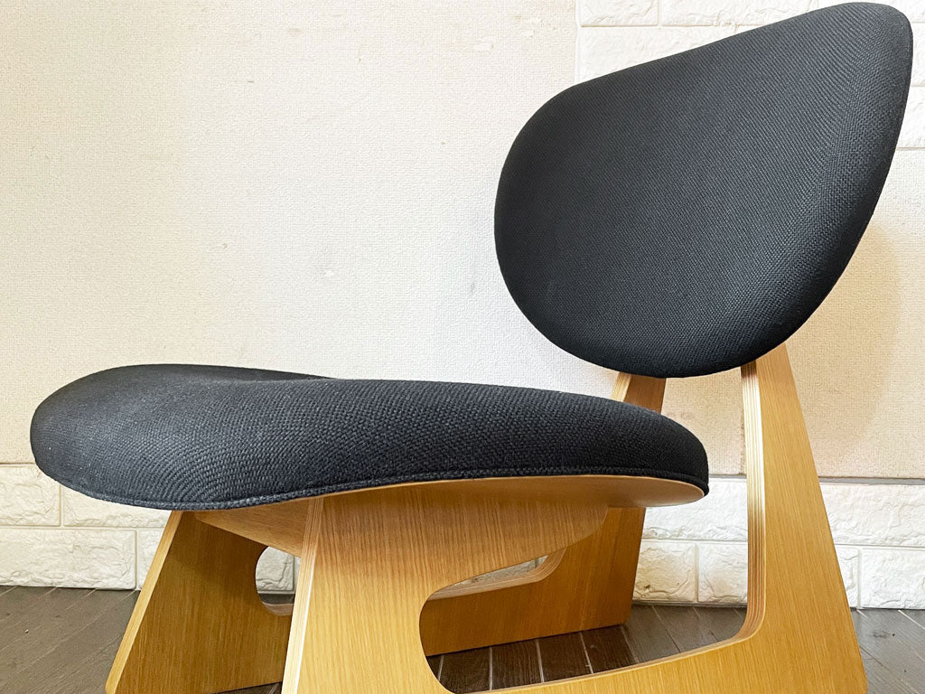 天童木工 TENDO 低座椅子 S-5016NA-ST ローチェア 座椅子 ナラ柾目 ブラック系張地 長大作 デザイン 和モダン 定価￥83,600-以上 ～和洋折衷～