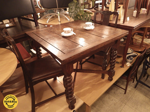 英国　アンティーク　UKヴィンテージ　ドローリーフテーブル　～英国の格調高い重厚な装飾～　【買取と販売とレンタルのお店】