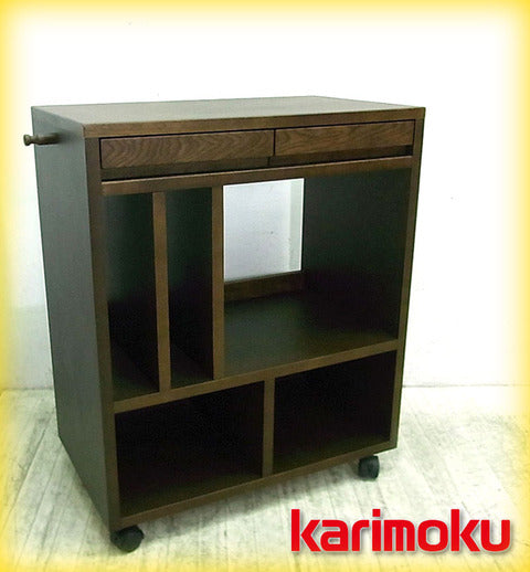 使い方は自由！ 幅広いシーンで活躍するフリースタイルのキャスターワゴン！！  karimoku （ カリモク ） オーク 『 マルチワゴン 』 モカブラウンカラー 入荷 【出張買取＆販売＆レンタル】