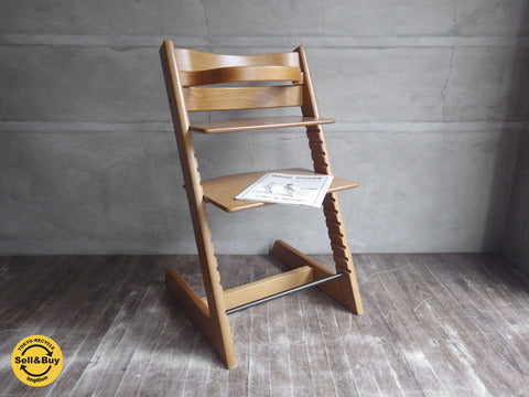 ストッケ STOKKE / トリップトラップ TRIPP TRAPP チェア 廃盤 新型 チェリー材 ガード付き ～幼児から大人まで使える！お部屋にも馴染みやすい万能チェア♪【買取と販売とレンタルのお店】
