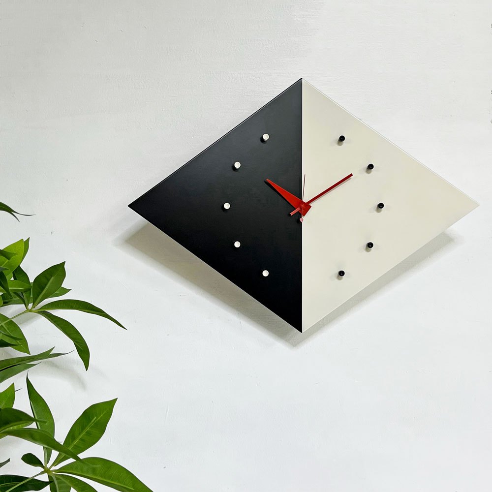 ヴィトラ Vitra カイトクロック Kite Clock 壁掛け時計 ウォールクロック ブラック × ホワイト ジョージネルソン ミッドセンチュリー 箱付き ～とこしえの境界線～