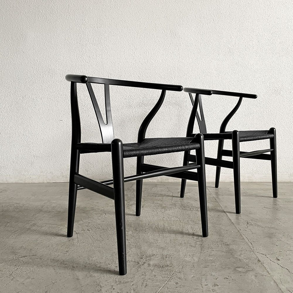 【登戸BASE店】カールハンセン＆サン Carl Hansen & Son CH24 Yチェア ビーチ材 ブラックラッカー×ブラックペーパーコード 日本仕様サイズ ハンス・J・ウェグナー デンマーク 北欧家具 計2脚 買取させていただきました。