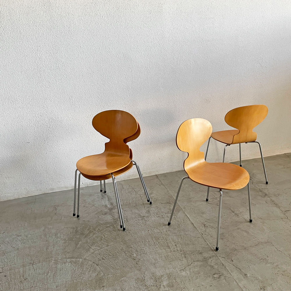 フリッツハンセン Fritz Hansen 3101 アリンコチェア アントチェア 4本脚 ナチュラルビーチ ラッカー仕上げ フェルトグライズ アルネ・ヤコブセン ～ パッションを込めて ～