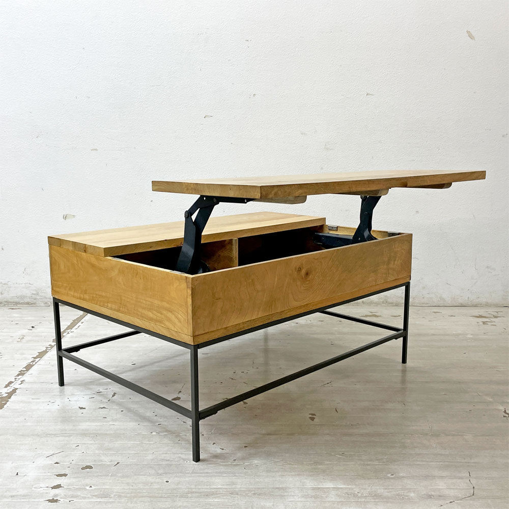 【祖師ヶ谷大蔵店】ウエストエルム West Elm コーヒーテーブル Industrial Storage Pop-Up Coffee Table マンゴーウッド 買取させていただきました。